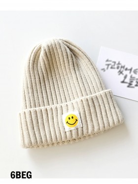 Knitted Hat W/ Smiling Face